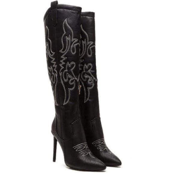 Liliana | Western Embroidered Stiletto Heels - Picture 5 of 6